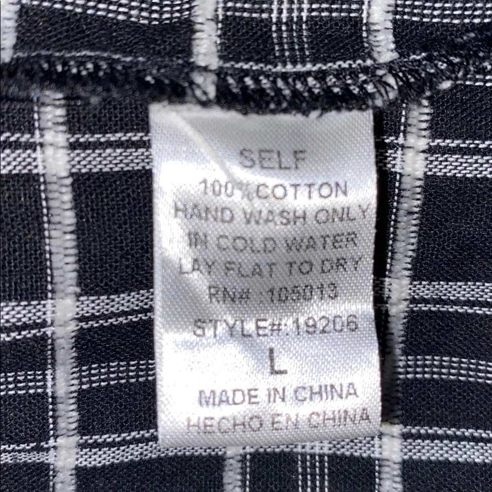 Savanna Jane Black & White Plaid Top With Embroidered Flowers - Picture 11 of 11